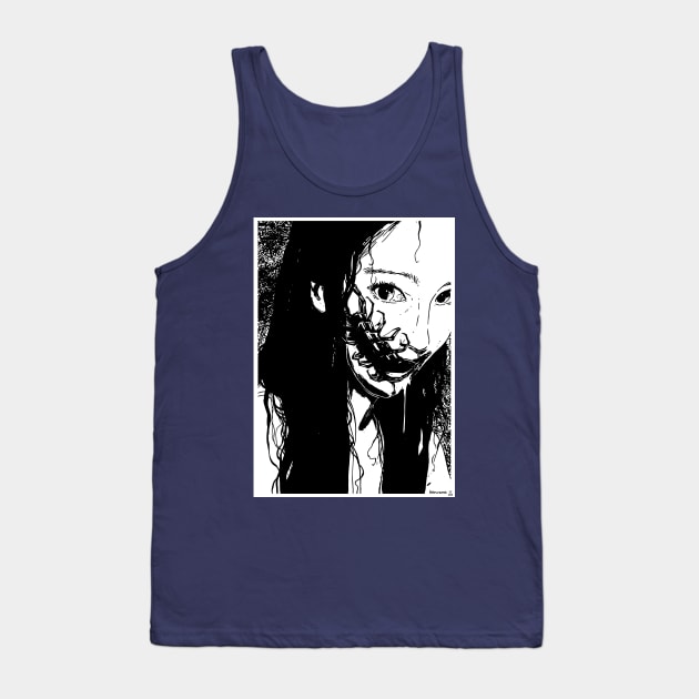 Horror Japanese Woman for Otaku and Geek Tank Top by Mewzeek_T